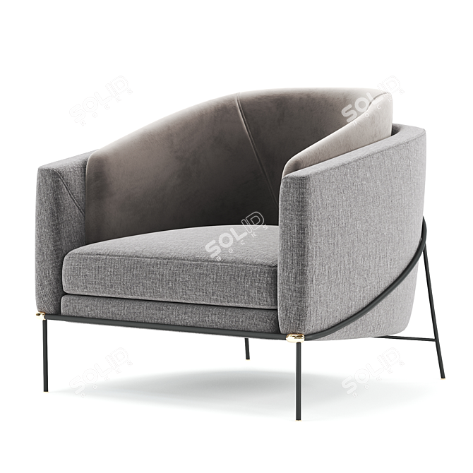 Elegant FIL NOIR Armchair: A Modern Beauty 3D model image 2