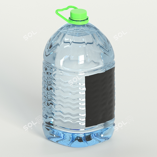 Reusable Water Bottle with Customizable Label 3D model image 4