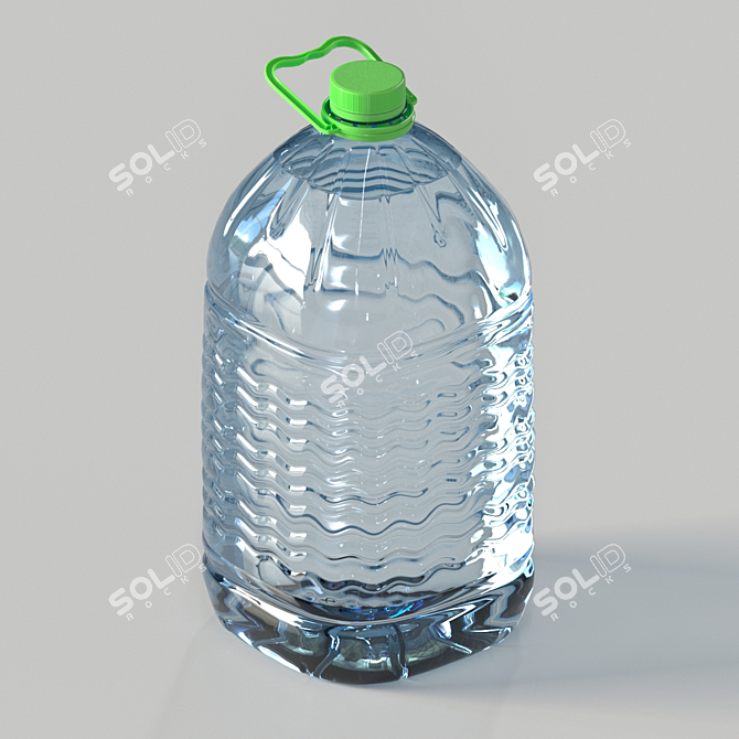 Reusable Water Bottle with Customizable Label 3D model image 5