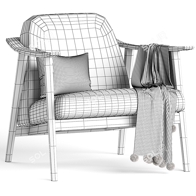 Modern Baltic Armchair: 2017 Version 3D model image 3