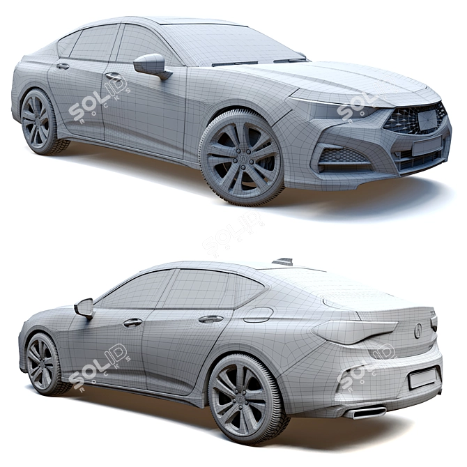 Sleek and Stylish Acura TLX 3D model image 5