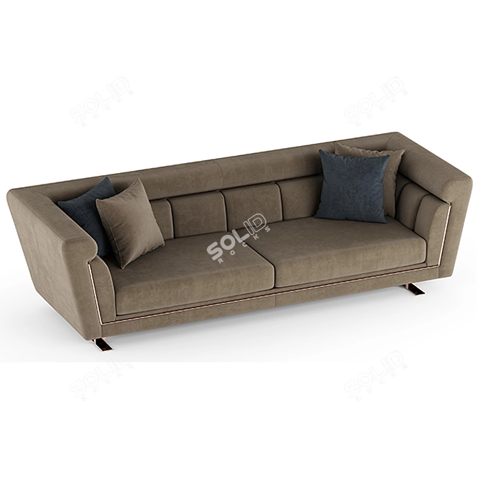 Elegant Rose Sofa - 250cm 3D model image 3