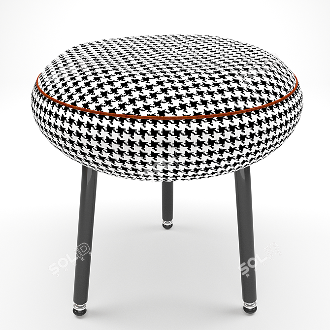 Elegant Contessa Footstool Chair 3D model image 1