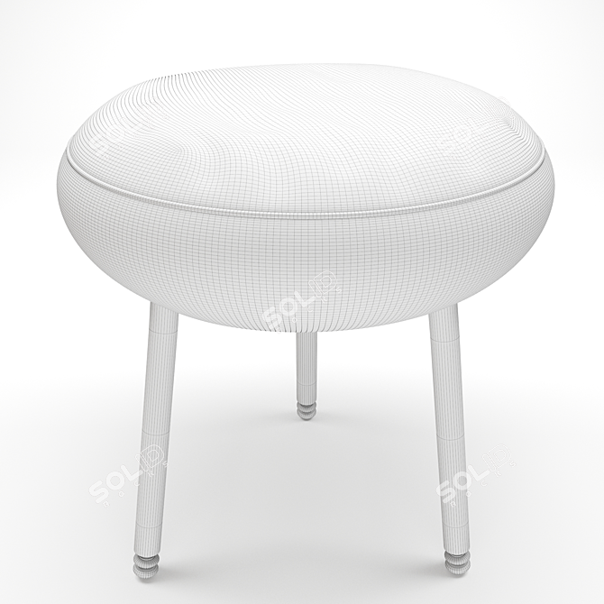 Elegant Contessa Footstool Chair 3D model image 2