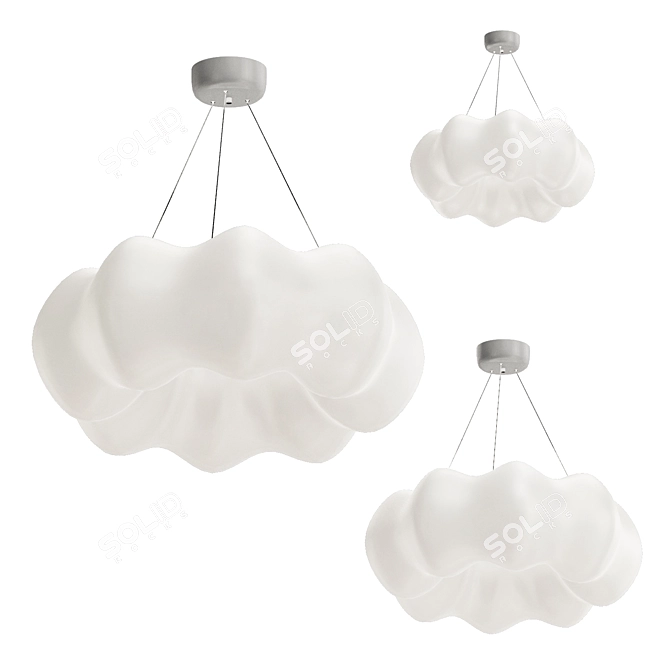 Modern Hanging Chandelier: Donut Design 3D model image 1