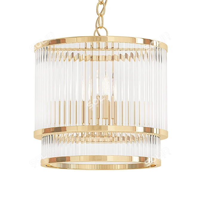 Elegant Glass Rod Ceiling Light 3D model image 1