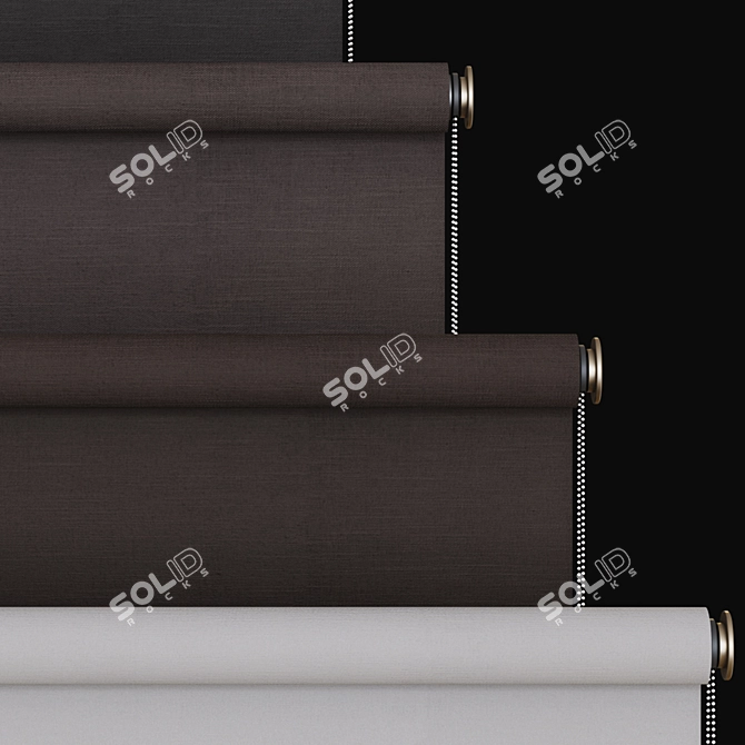 Customizable Roller Blinds: Edit Length, Width, and Fabric Texture 3D model image 5