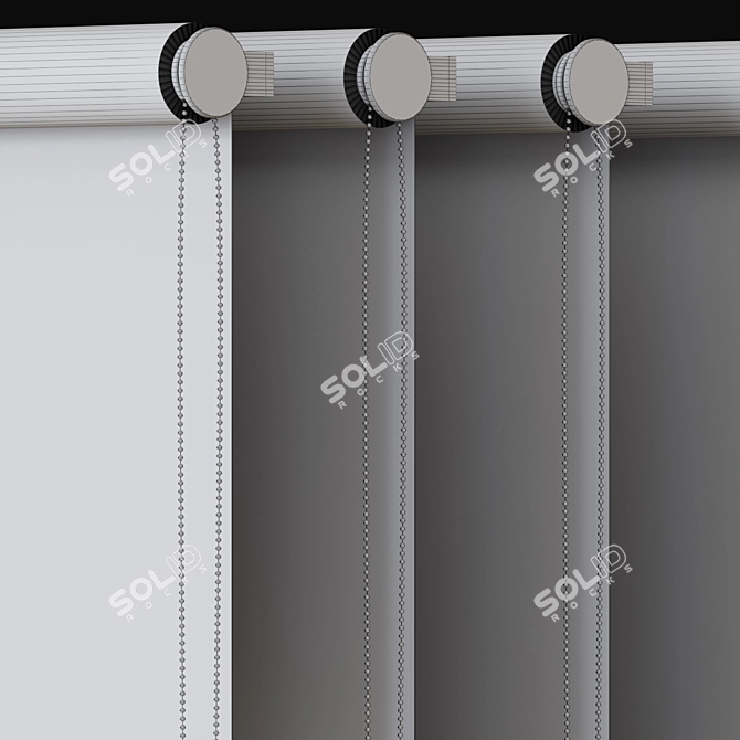 Customizable Roller Blinds: Edit Length, Width, and Fabric Texture 3D model image 6