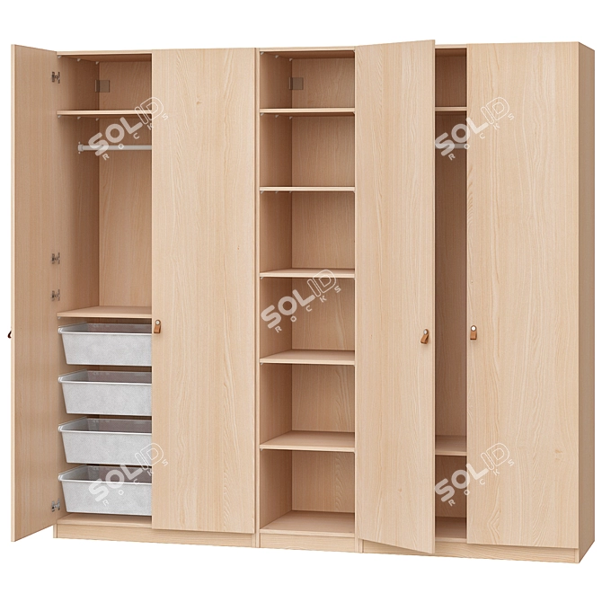 Modern Spacious PAX Forsand Wardrobe 3D model image 1