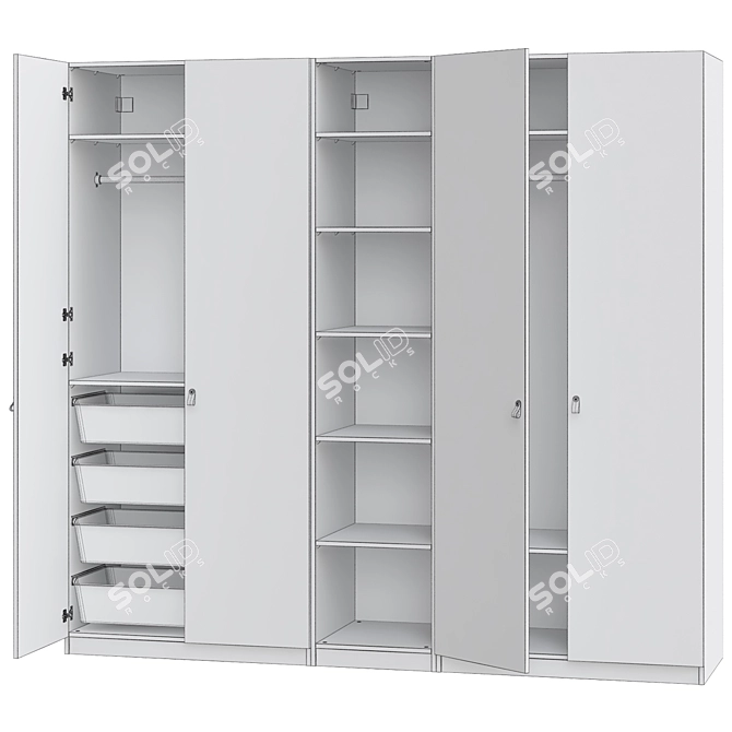 Modern Spacious PAX Forsand Wardrobe 3D model image 2