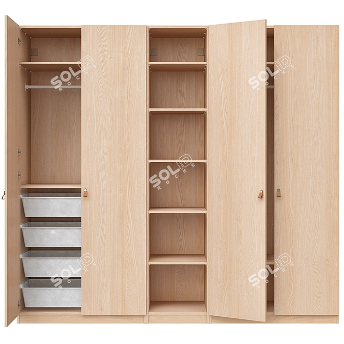 Modern Spacious PAX Forsand Wardrobe 3D model image 3