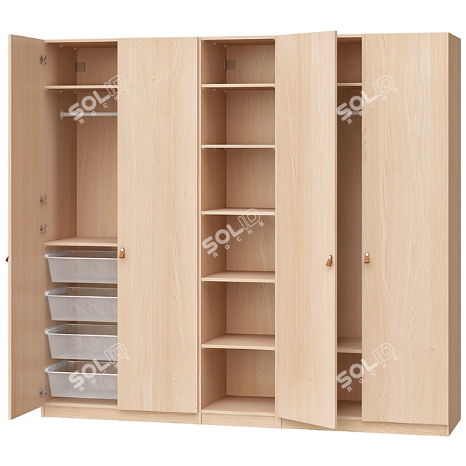 Modern Spacious PAX Forsand Wardrobe 3D model image 4