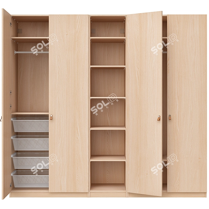 Modern Spacious PAX Forsand Wardrobe 3D model image 5