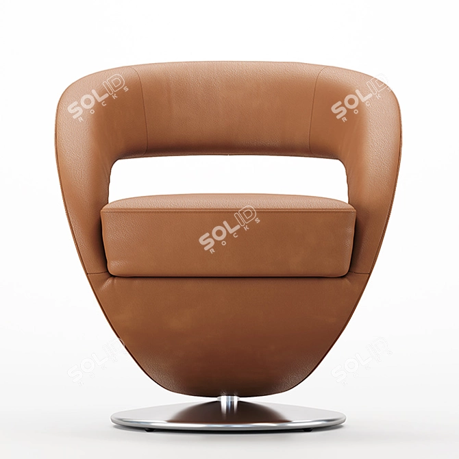 Modern Leather Armchair 7398 - SESSEL 3D model image 2