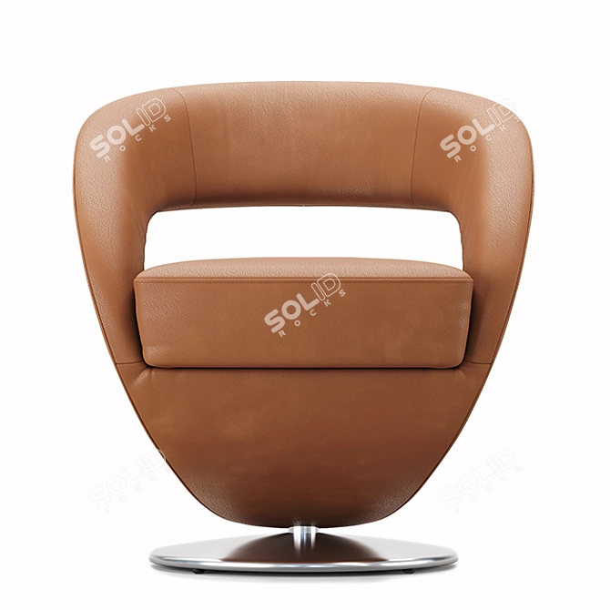 Modern Leather Armchair 7398 - SESSEL 3D model image 13