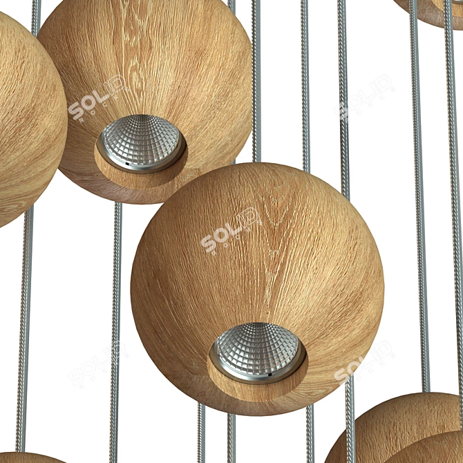 Versatile SPACE Wooden Hanging Mobile 3D model image 3