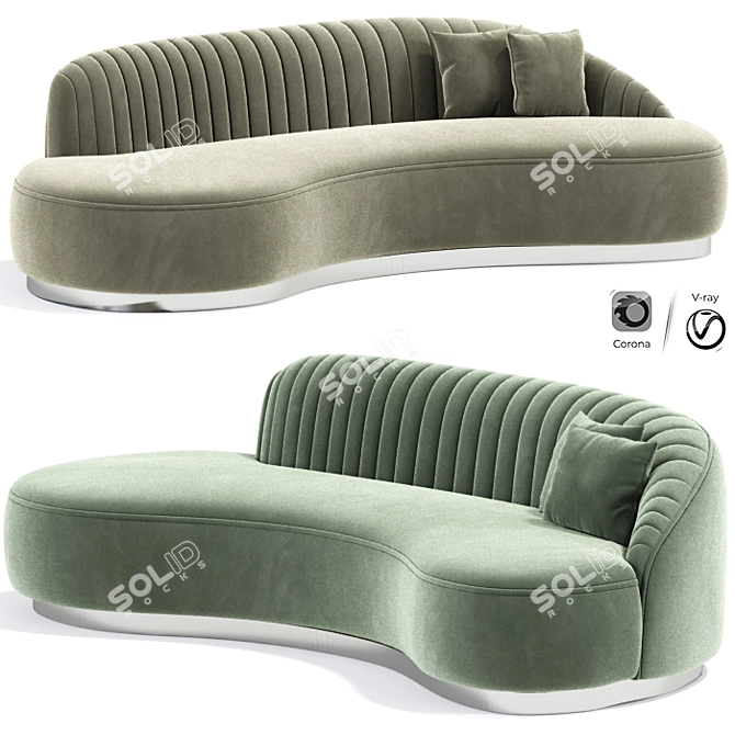 Modern Curved Strip Sofa - Urban Mood Skyler 3D model image 1