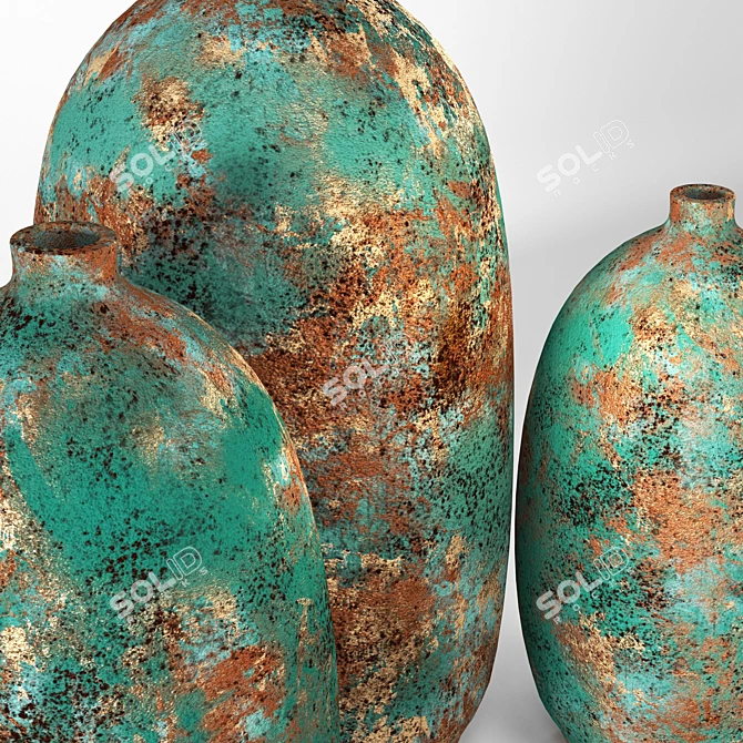 Lindy Turquoise Table Vase 3D model image 2