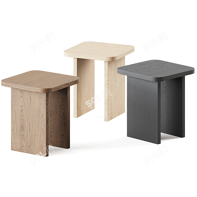 Fomu Art Wooden Side Table 3D model image 1