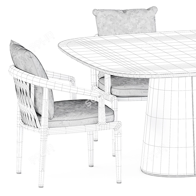  Serene Seating: Secret Garden Chair & POV 462 Table 3D model image 5