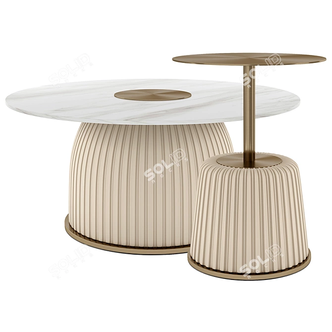 Luxury Creme Brulee Coffee Table 3D model image 1