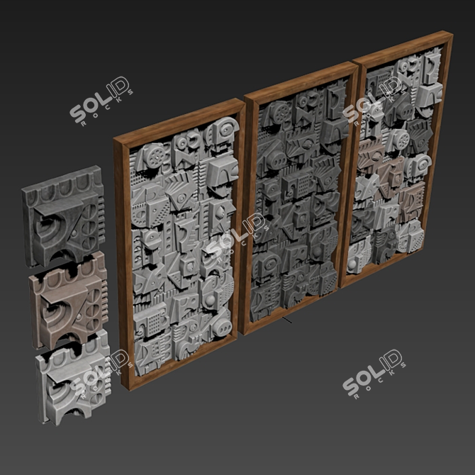 Hieroglyphs Decorative Cube Panel 3D model image 6