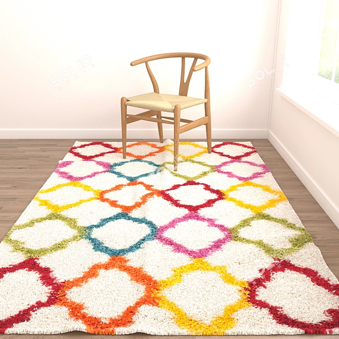 8-Piece Assorted Rugs Set 3D model image 4