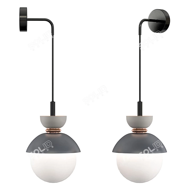 Elegant Pompon Wall Lamp 3D model image 1