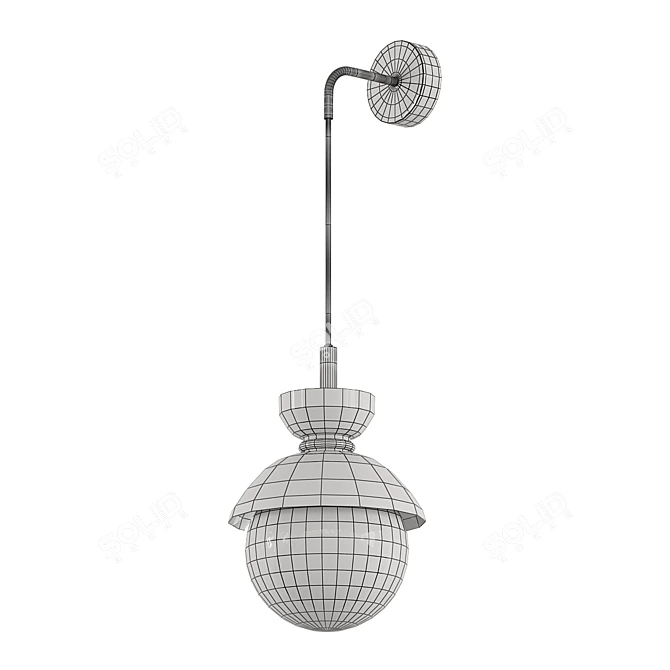 Elegant Pompon Wall Lamp 3D model image 2