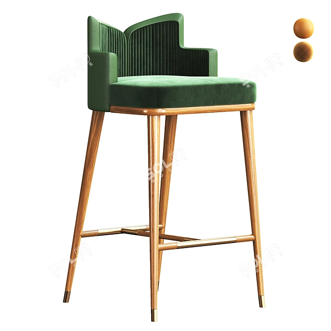 Modern Ervin Bar Chair by Mezzo 3D model image 1