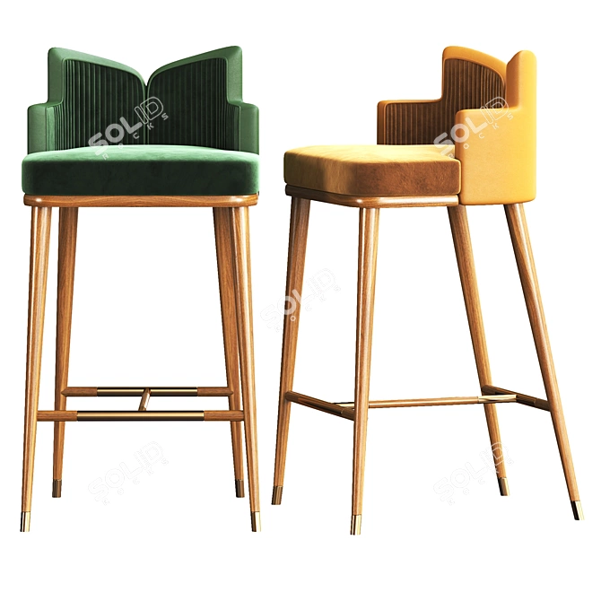 Modern Ervin Bar Chair by Mezzo 3D model image 3