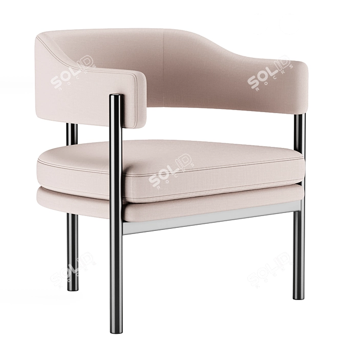 Elegant Isabella Armchair 3D model image 2