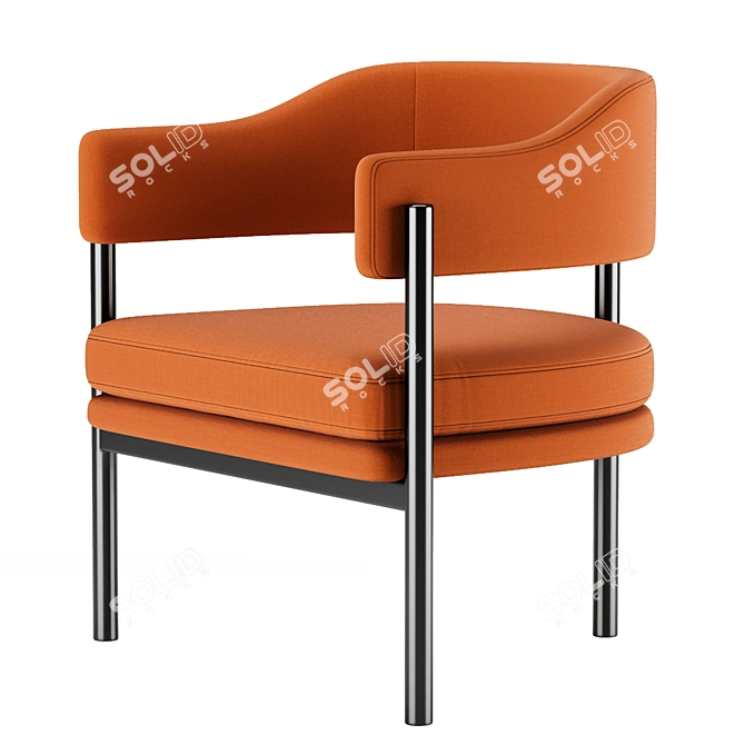 Elegant Isabella Armchair 3D model image 3