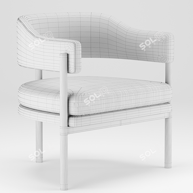 Elegant Isabella Armchair 3D model image 5