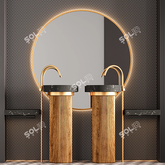 Modern Bathroom Furniture Set 3D model image 3