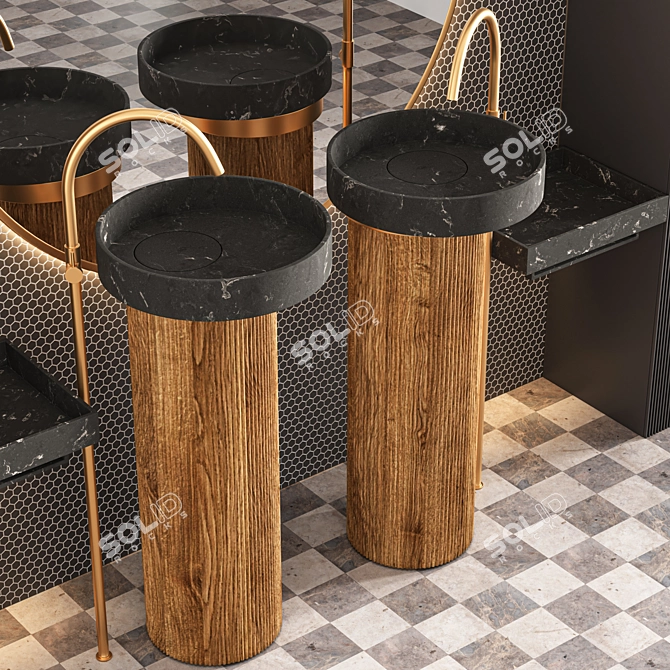 Modern Bathroom Furniture Set 3D model image 5