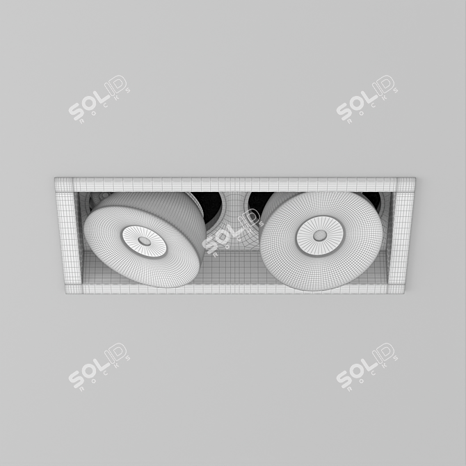 Title: Sleek Adjustable Dual-Module LED Panel 3D model image 3