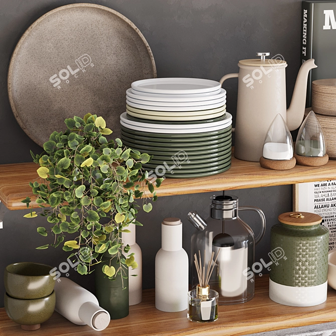 Versatile Kitchen Accessories Set 3D model image 2