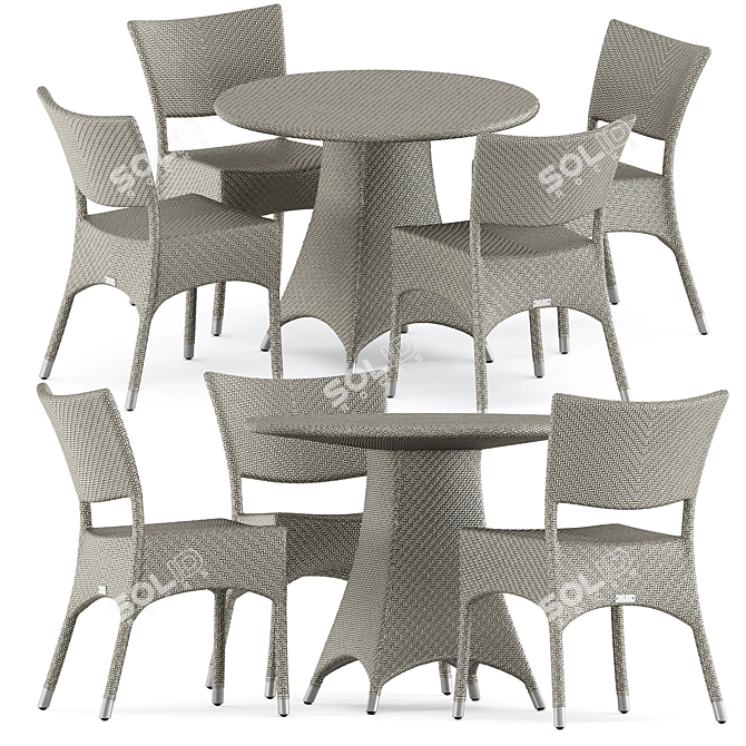 Elegant Amari Side Chair Set 3D model image 1