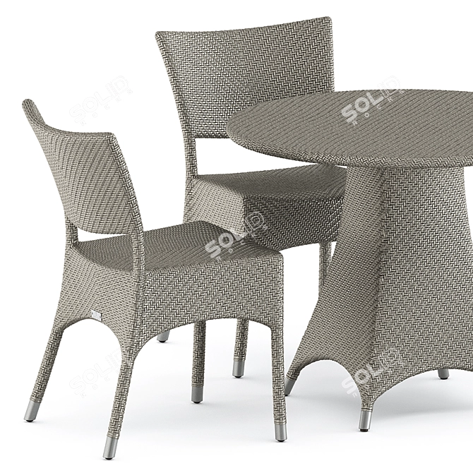 Elegant Amari Side Chair Set 3D model image 3