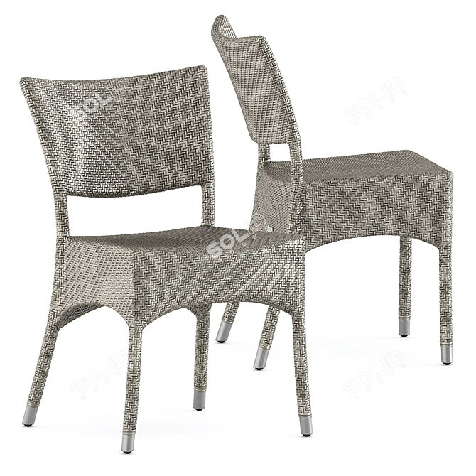 Elegant Amari Side Chair Set 3D model image 4