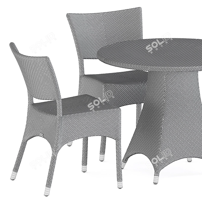 Elegant Amari Side Chair Set 3D model image 5