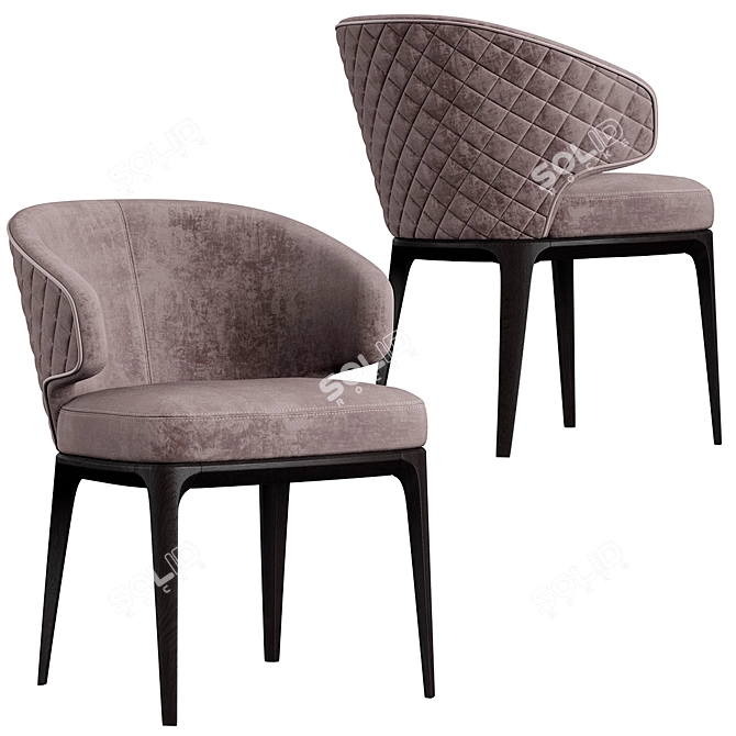 Modern Poliform ATOM Chair and HENRY Table Set 3D model image 2