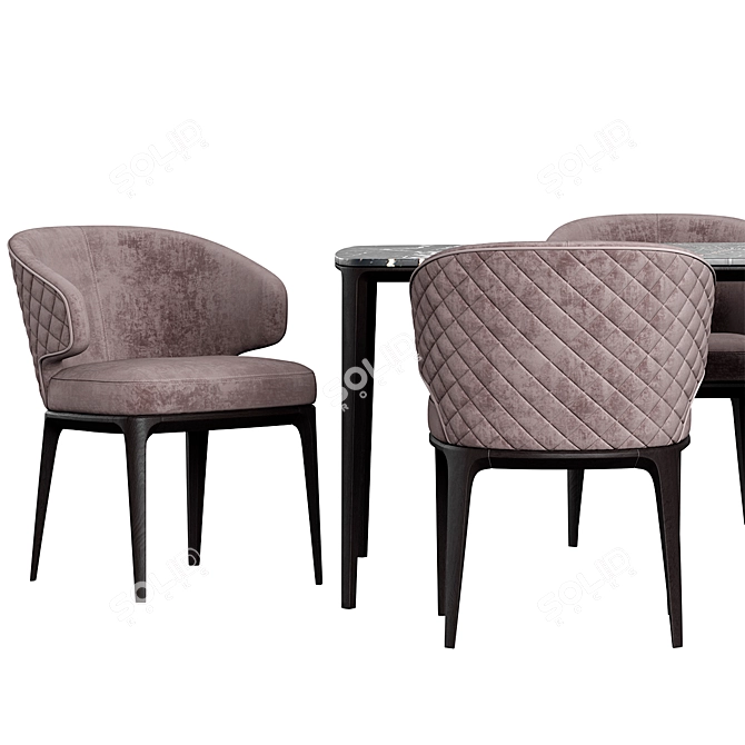 Modern Poliform ATOM Chair and HENRY Table Set 3D model image 4