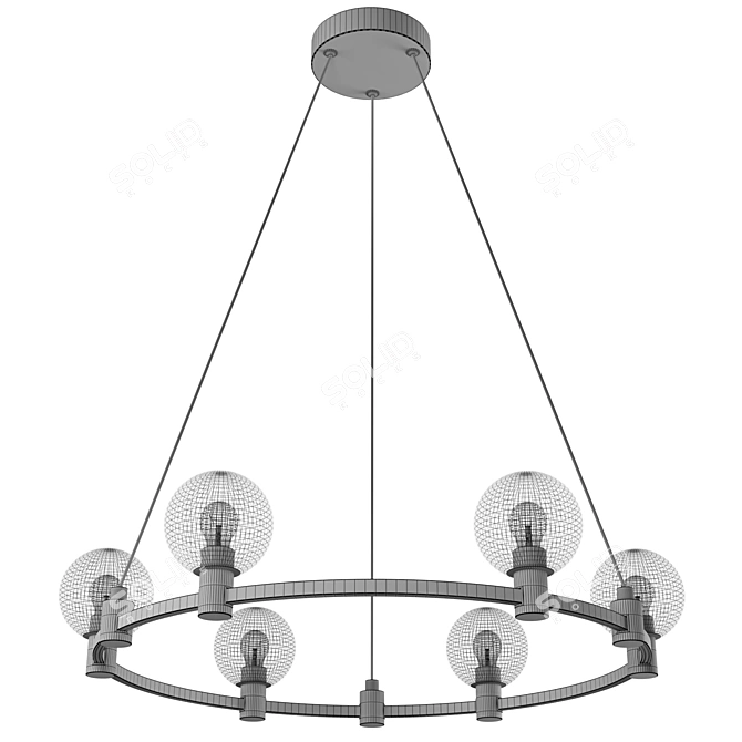 Industrial Loft Pendant Lamp - 6 Lights 3D model image 3