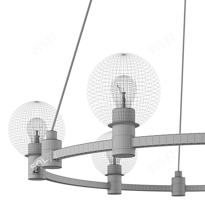 Industrial Loft Pendant Lamp - 6 Lights 3D model image 4