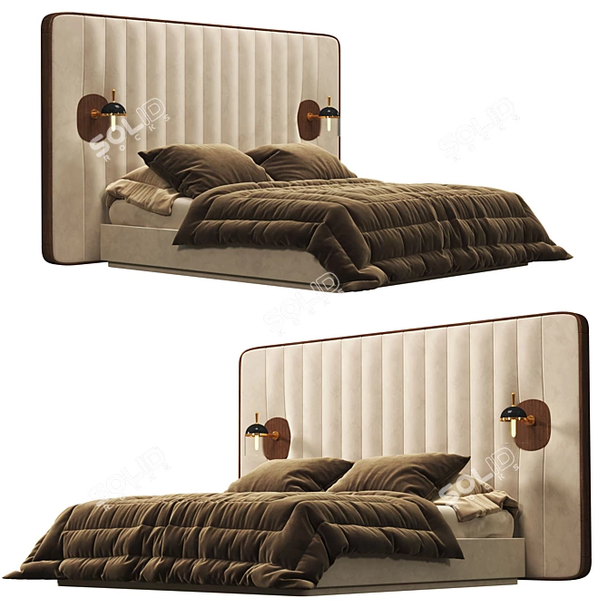 Modern Como Bed: Stylish and Comfy 3D model image 1