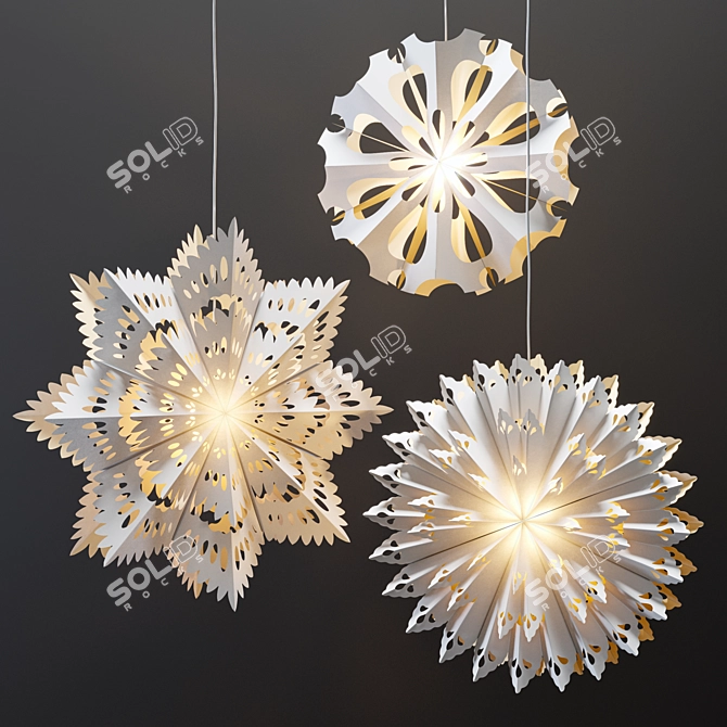 Shimmering Christmas Paper Stars! 3D model image 1