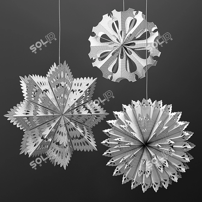 Shimmering Christmas Paper Stars! 3D model image 2