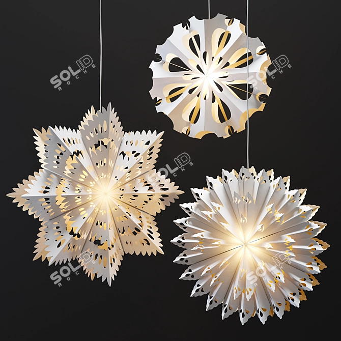 Shimmering Christmas Paper Stars! 3D model image 4